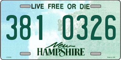 NH license plate 3810326