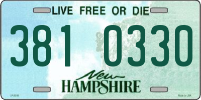 NH license plate 3810330
