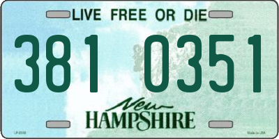NH license plate 3810351