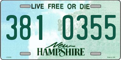 NH license plate 3810355