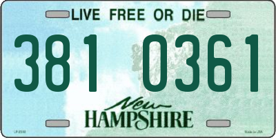NH license plate 3810361