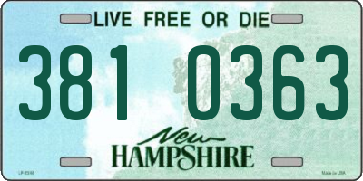 NH license plate 3810363