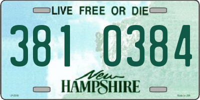 NH license plate 3810384