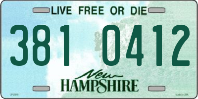 NH license plate 3810412