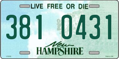 NH license plate 3810431