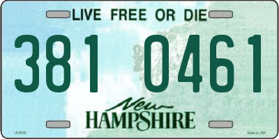 NH license plate 3810461