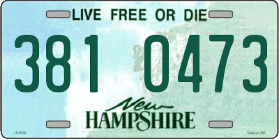 NH license plate 3810473