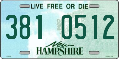 NH license plate 3810512