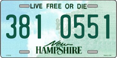 NH license plate 3810551