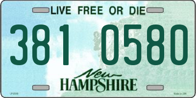 NH license plate 3810580