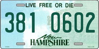 NH license plate 3810602