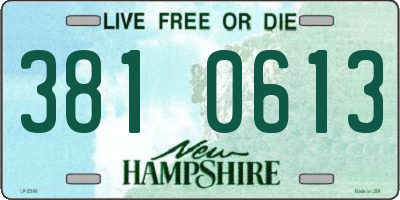 NH license plate 3810613