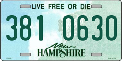 NH license plate 3810630