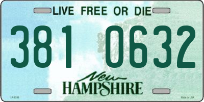 NH license plate 3810632