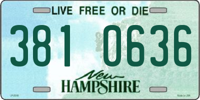 NH license plate 3810636