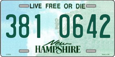 NH license plate 3810642