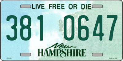 NH license plate 3810647