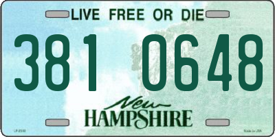 NH license plate 3810648