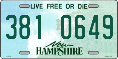 NH license plate 3810649