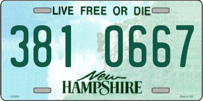 NH license plate 3810667