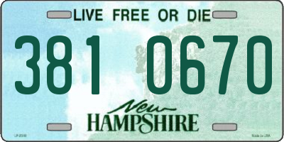 NH license plate 3810670