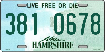 NH license plate 3810678