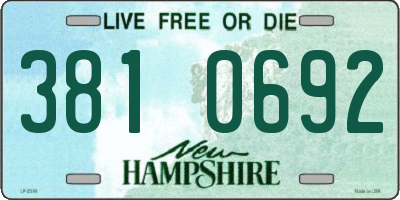 NH license plate 3810692