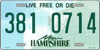 NH license plate 3810714