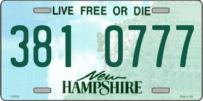 NH license plate 3810777