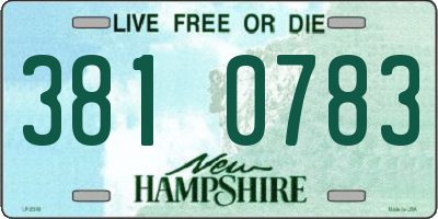 NH license plate 3810783