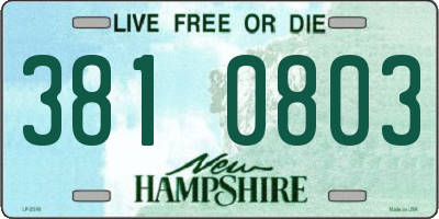 NH license plate 3810803