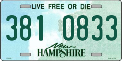 NH license plate 3810833