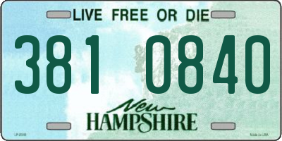 NH license plate 3810840