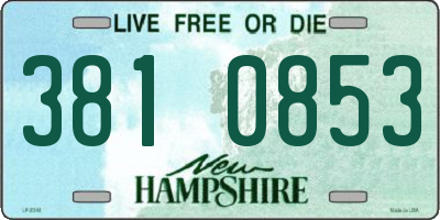 NH license plate 3810853