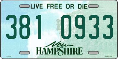 NH license plate 3810933