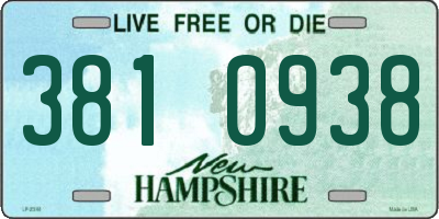 NH license plate 3810938