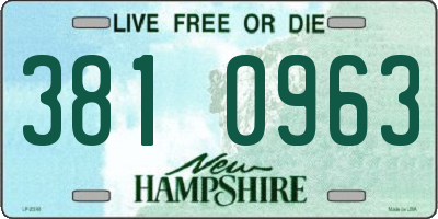 NH license plate 3810963