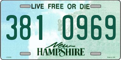 NH license plate 3810969