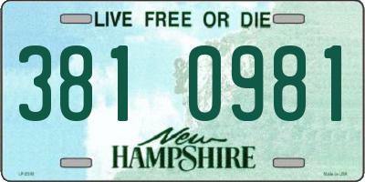 NH license plate 3810981