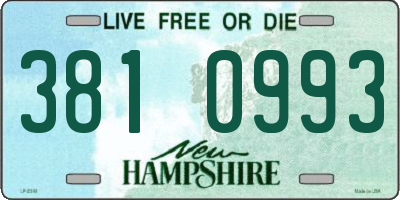 NH license plate 3810993