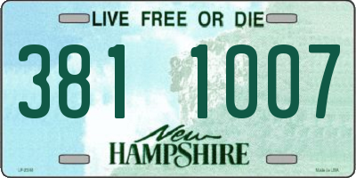 NH license plate 3811007