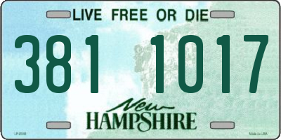 NH license plate 3811017