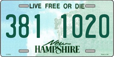 NH license plate 3811020