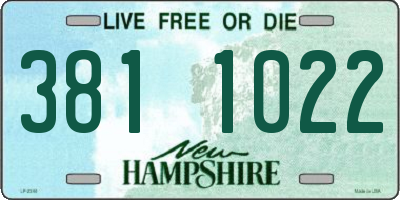NH license plate 3811022