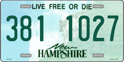 NH license plate 3811027