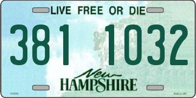 NH license plate 3811032