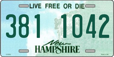 NH license plate 3811042