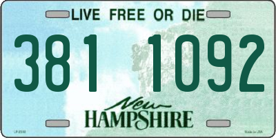 NH license plate 3811092