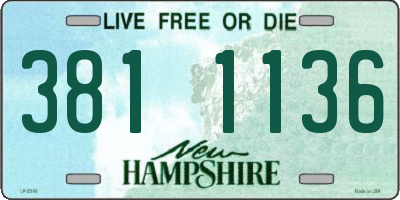 NH license plate 3811136