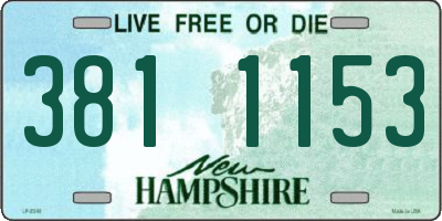 NH license plate 3811153